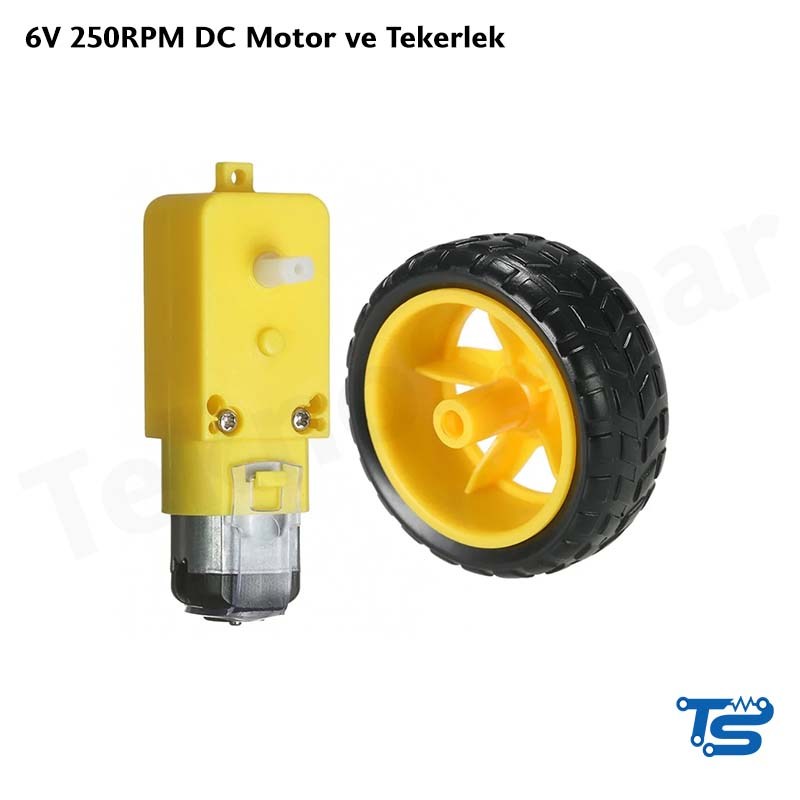 6V-250RPM-DC-Motor-ve-Tekerlek